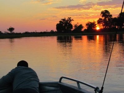 Boat with sunset